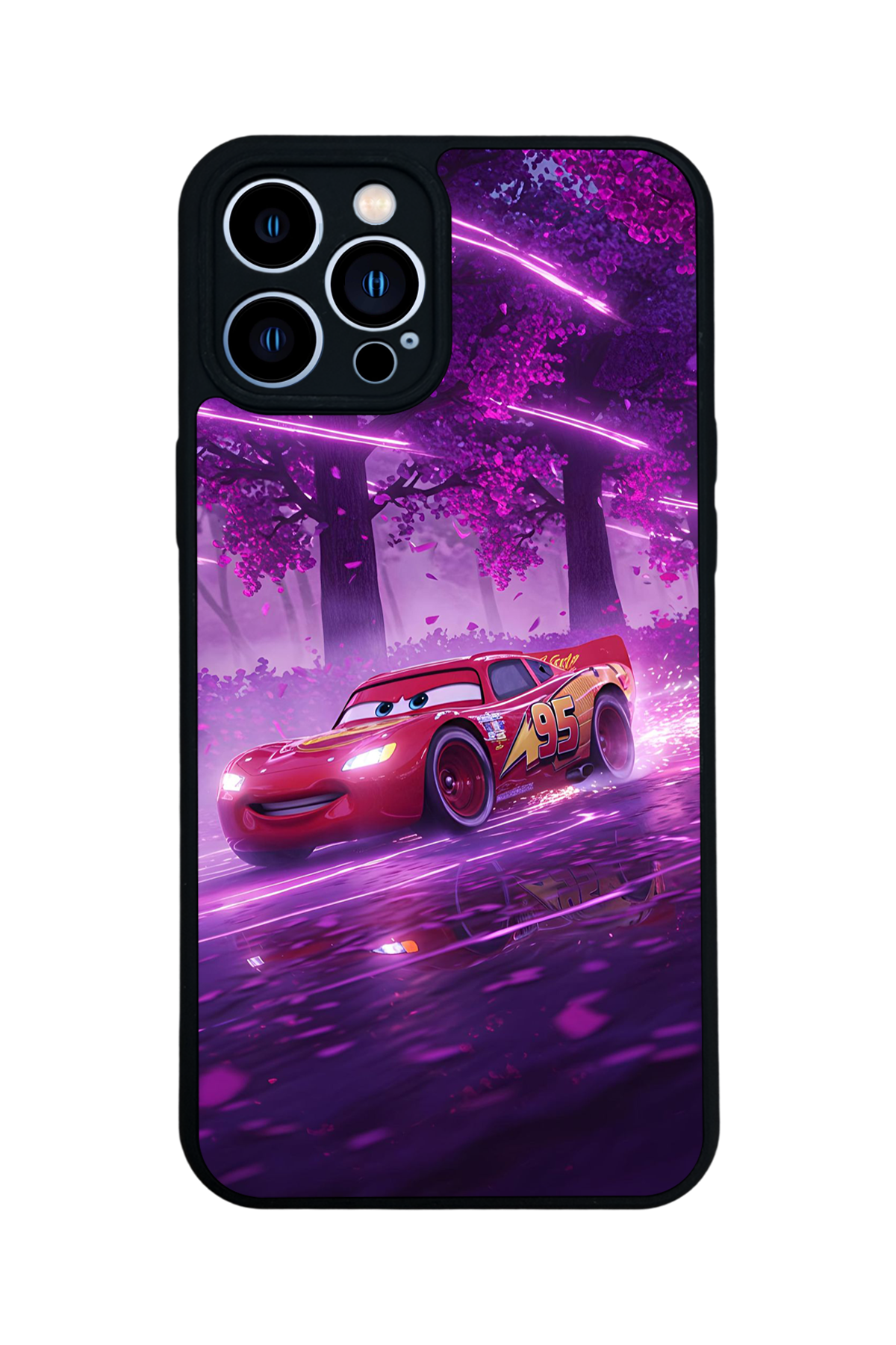 iPhone 13 Pro Max Uyumlu Şimsek McQueen Tasarımlı Glossy Premium Kılıf