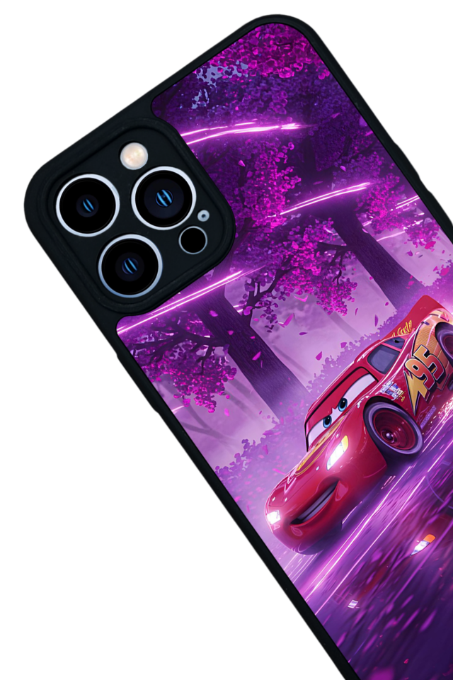 iPhone 13 Pro Max Uyumlu Şimsek McQueen Tasarımlı Glossy Premium Kılıf