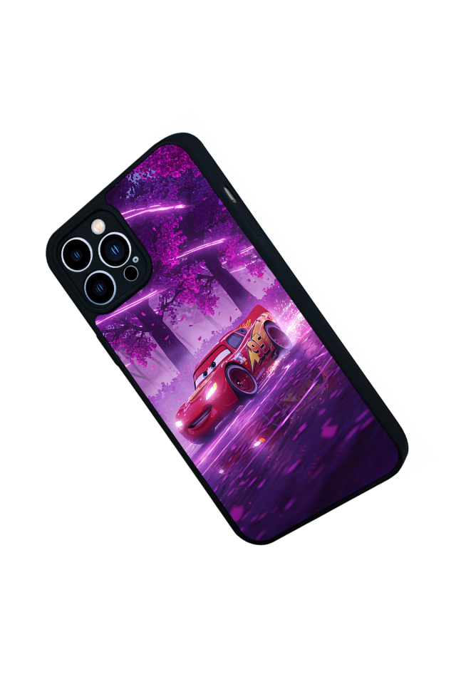 iPhone 13 Pro Max Uyumlu Şimsek McQueen Tasarımlı Glossy Premium Kılıf