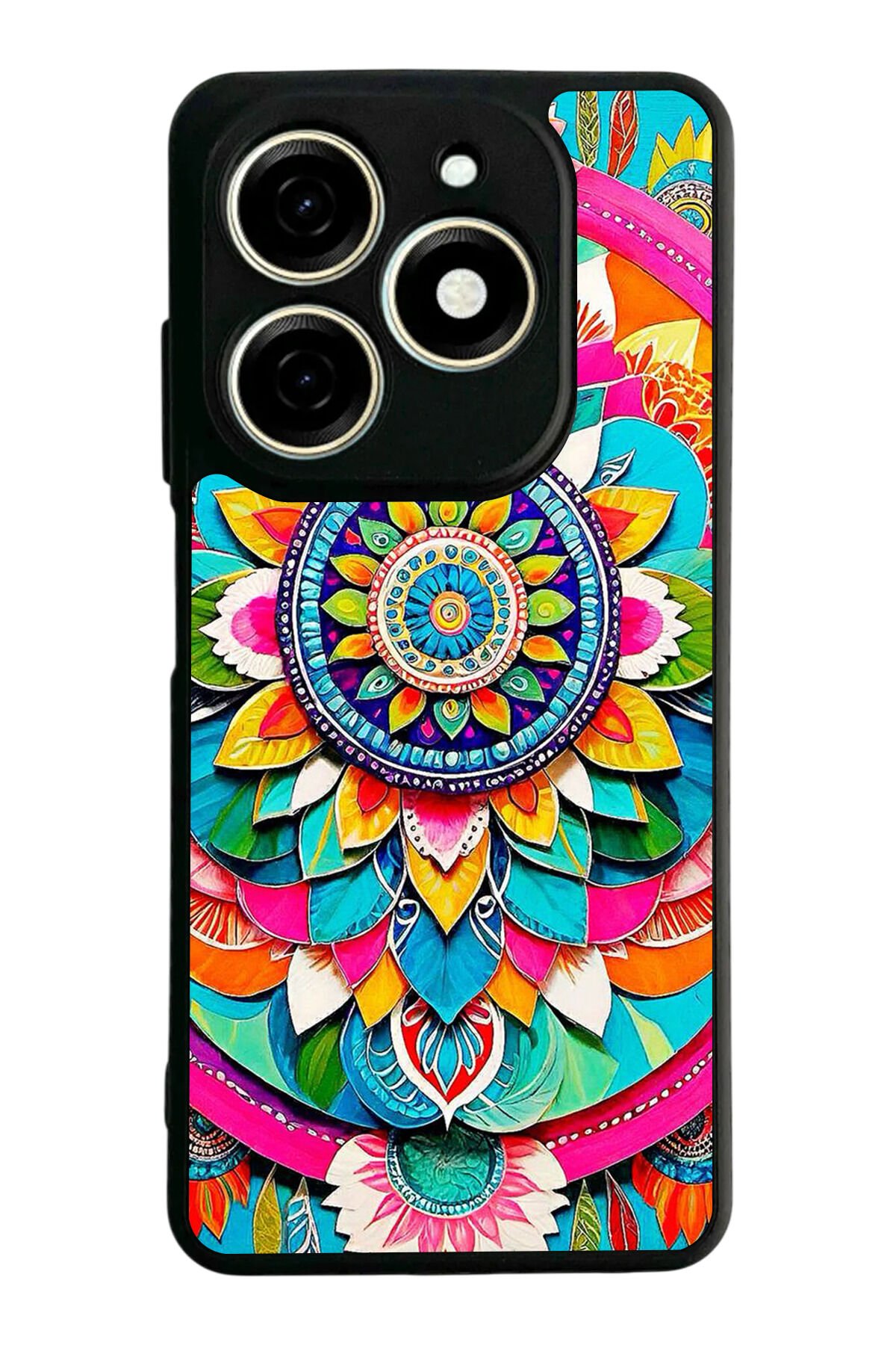 Infınıx Smart 8 Pro Uyumlu Mandala Tasarımlı Glossy Premium Kılıf
