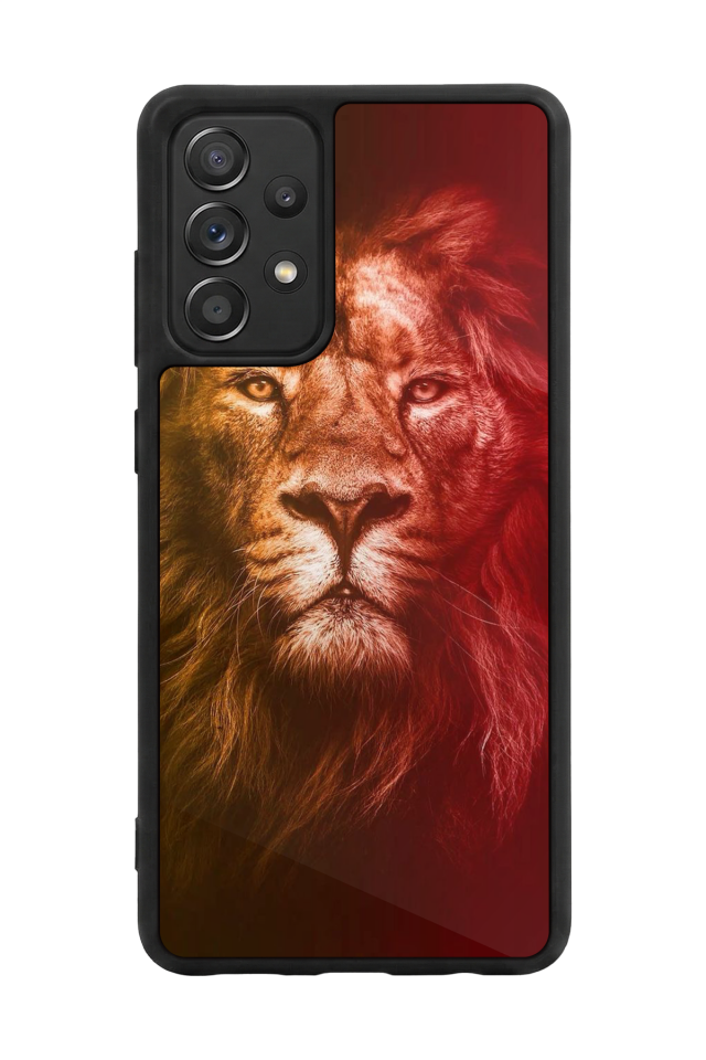 Samsung Galaxy A72 Uyumlu Aslan Tasarımlı Glossy Premium Kılıf