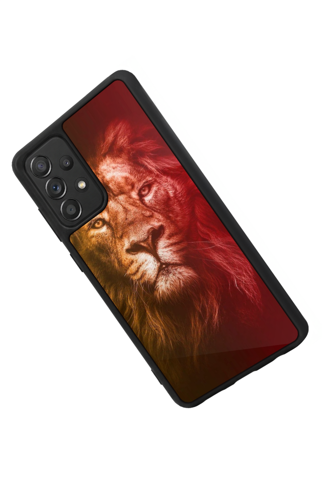 Samsung Galaxy A72 Uyumlu Aslan Tasarımlı Glossy Premium Kılıf