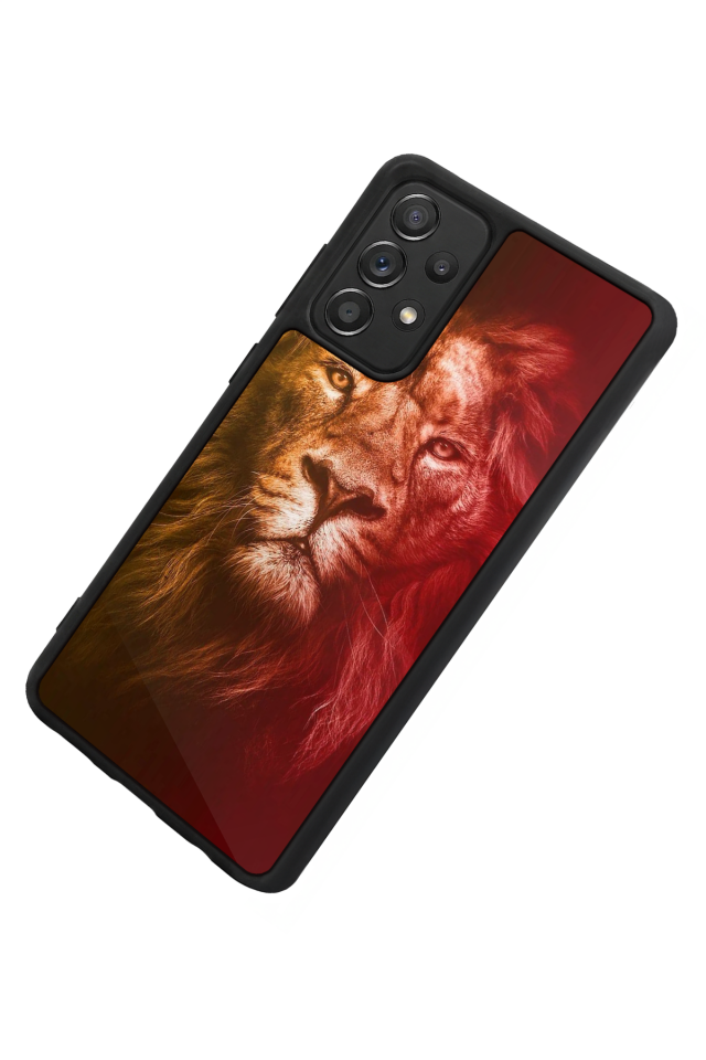 Samsung Galaxy A72 Uyumlu Aslan Tasarımlı Glossy Premium Kılıf