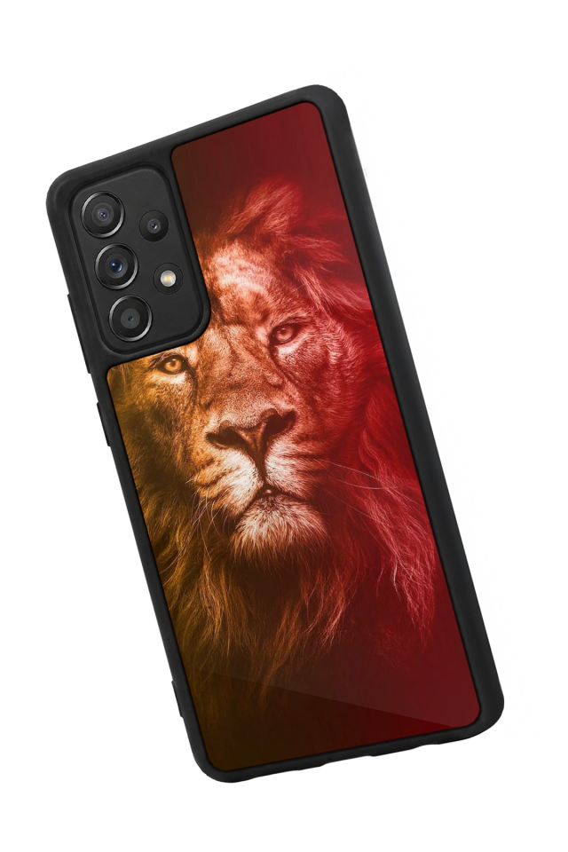 Samsung Galaxy A72 Uyumlu Aslan Tasarımlı Glossy Premium Kılıf