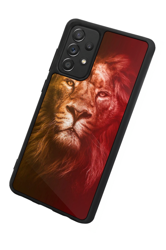 Samsung Galaxy A72 Uyumlu Aslan Tasarımlı Glossy Premium Kılıf