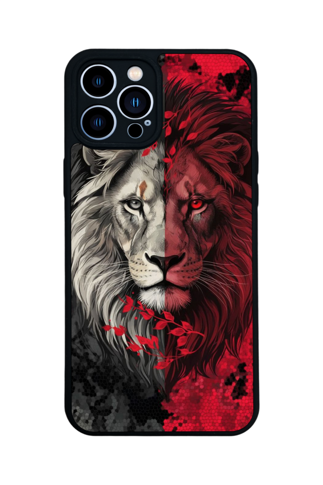 iPhone 12 Pro Max Uyumlu Aslan Tasarımlı Glossy Premium Kılıf