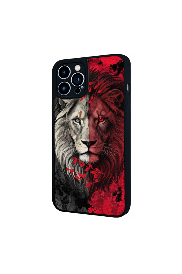 iPhone 12 Pro Max Uyumlu Aslan Tasarımlı Glossy Premium Kılıf