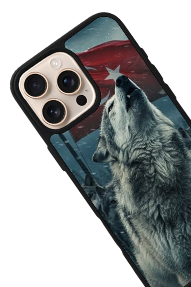 iPhone 16 Pro Max Uyumlu Bozkurt Tasarımlı Glossy Premium Kılıf