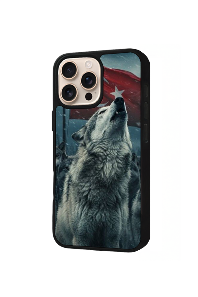 iPhone 16 Pro Max Uyumlu Bozkurt Tasarımlı Glossy Premium Kılıf