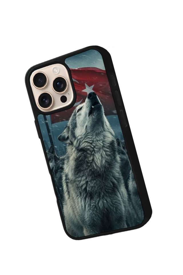 iPhone 16 Pro Max Uyumlu Bozkurt Tasarımlı Glossy Premium Kılıf