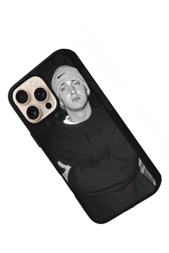 iPhone 15 Pro Uyumlu Eminem Tasarımlı Glossy Premium Kılıf