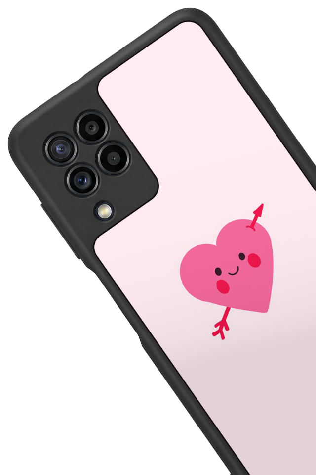 Samsung Galaxy M32 Uyumlu Kalp Love Tasarımlı Glossy Premium Kılıf