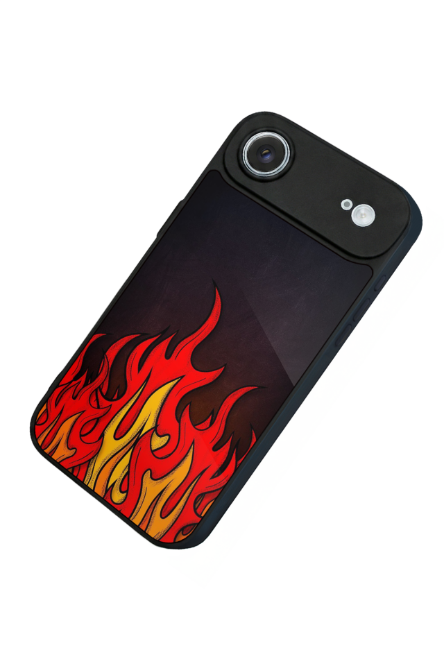 iPhone 17 Air Uyumlu Retro Flame Patterns Tasarımlı Glossy Premium Kılıf
