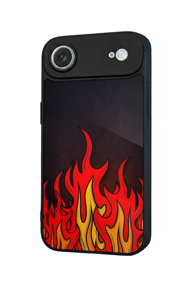 iPhone 17 Air Uyumlu Retro Flame Patterns Tasarımlı Glossy Premium Kılıf