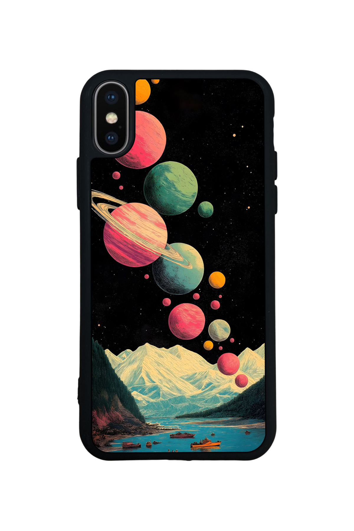 iPhone XS Max Uyumlu Uzay Tasarımlı Glossy Premium Kılıf