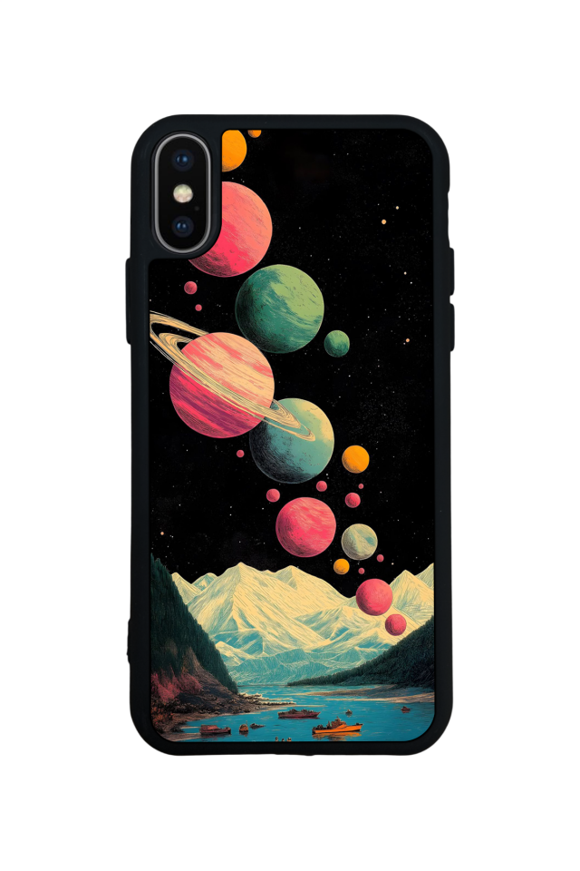 iPhone XS Max Uyumlu Uzay Tasarımlı Glossy Premium Kılıf