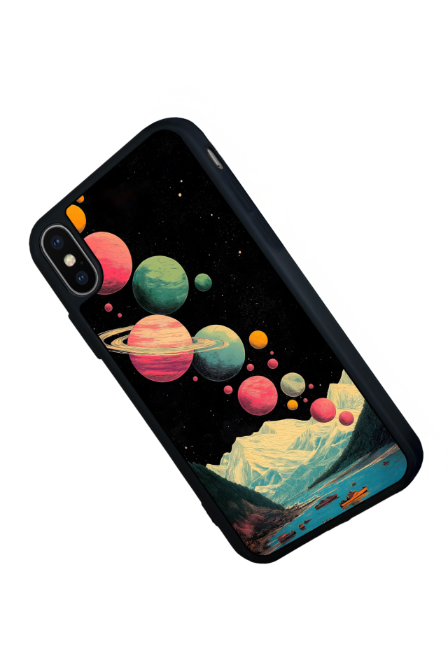 iPhone XS Max Uyumlu Uzay Tasarımlı Glossy Premium Kılıf