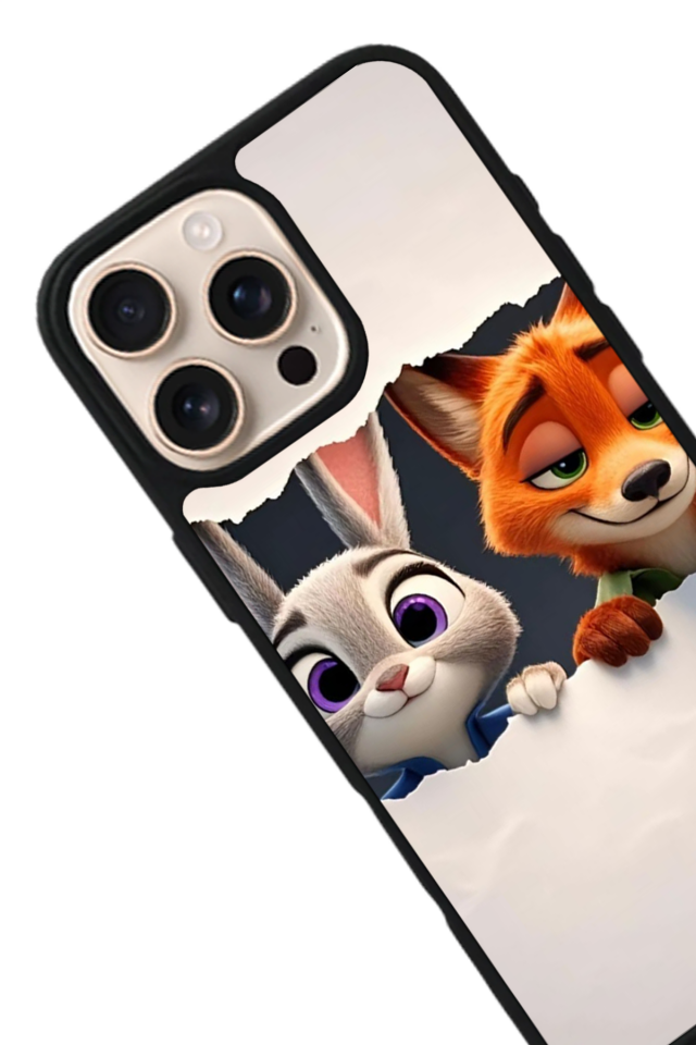 iPhone 14 Pro Uyumlu Zootropolis Tasarımlı Glossy Premium Kılıf