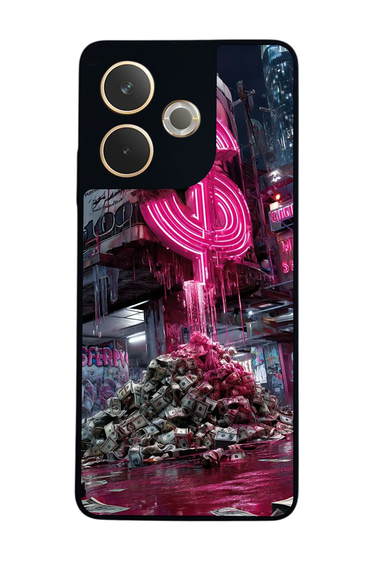 Oppo A5 Pro Uyumlu Para Tasarımlı Glossy Premium Kılıf