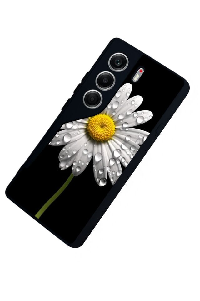 Tecno Camon 40 Uyumlu Papatya Tasarımlı Glossy Premium Kılıf