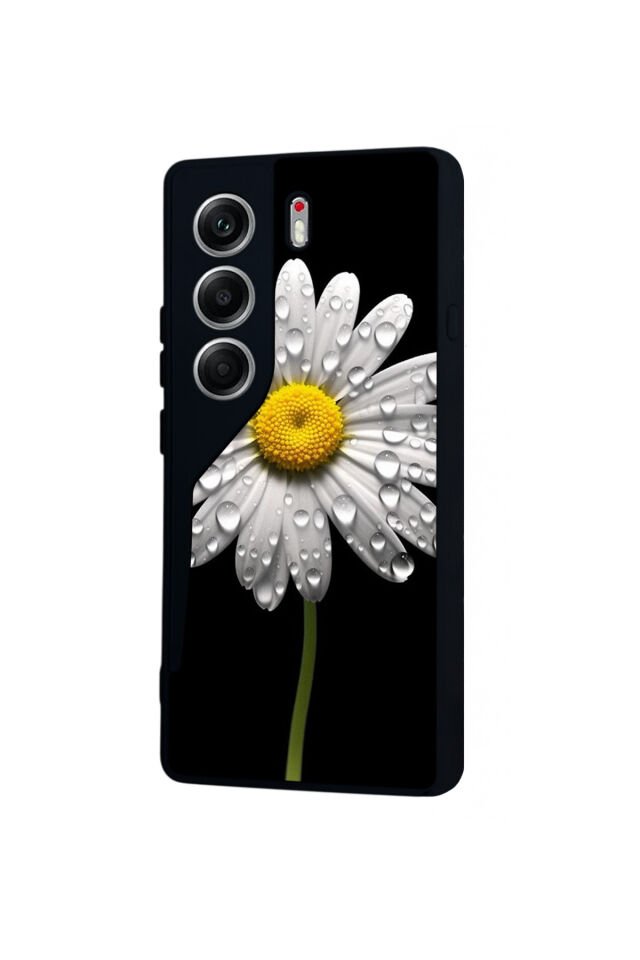 Tecno Camon 40 Uyumlu Papatya Tasarımlı Glossy Premium Kılıf