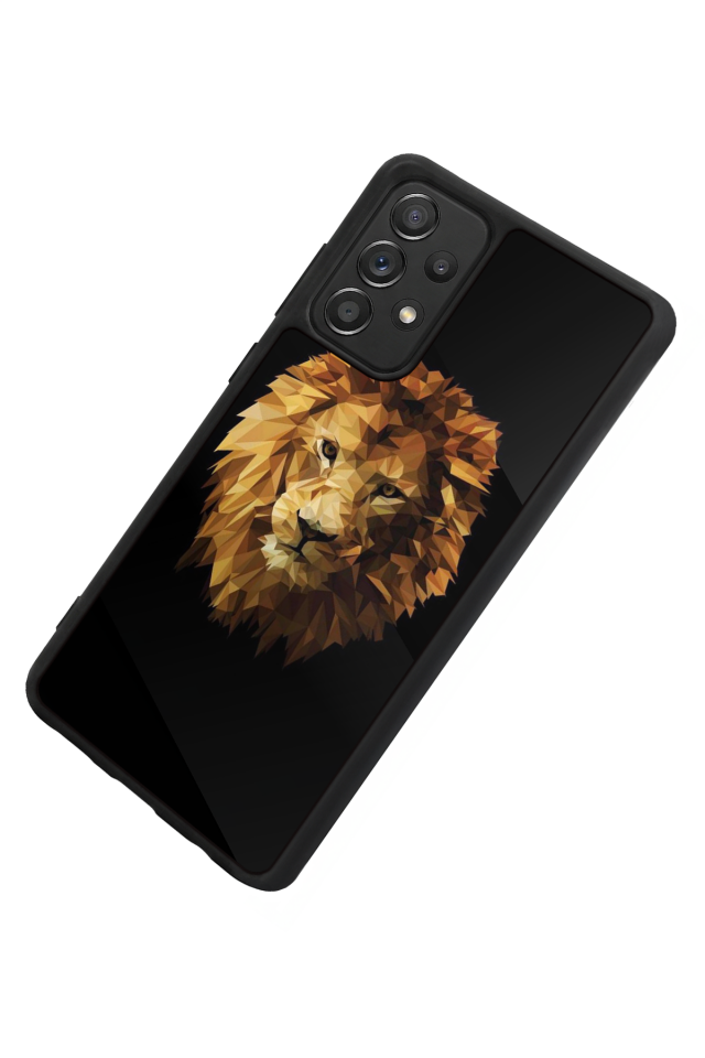 Samsung Galaxy A72 Uyumlu Aslan Tasarımlı Glossy Premium Kılıf
