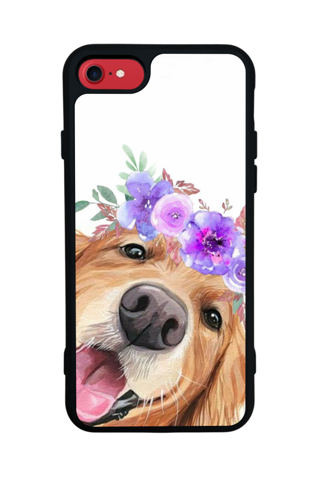 iPhone SE Uyumlu Golden Kopek Tasarımlı Glossy Premium Kılıf