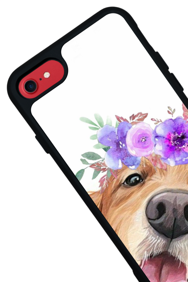 iPhone SE Uyumlu Golden Kopek Tasarımlı Glossy Premium Kılıf