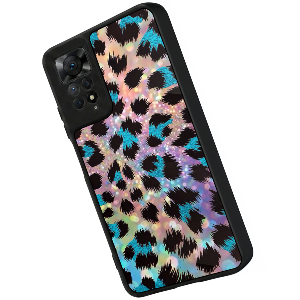 Xiaomi Redmi Note 12 Pro Uyumlu Hologram Leopar Tasarımlı Glossy Premium Kılıf