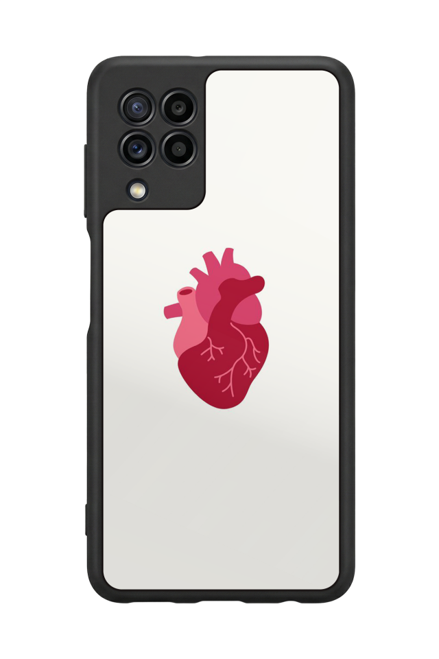 Samsung Galaxy M32 Uyumlu Kalp Love Tasarımlı Glossy Premium Kılıf