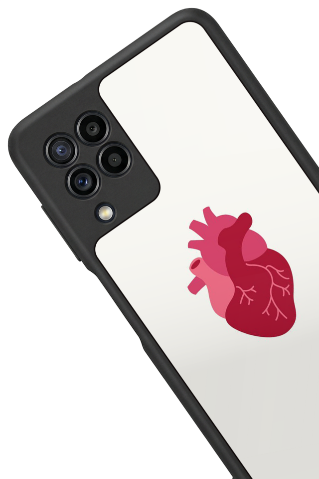 Samsung Galaxy M32 Uyumlu Kalp Love Tasarımlı Glossy Premium Kılıf