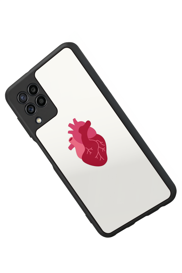Samsung Galaxy M32 Uyumlu Kalp Love Tasarımlı Glossy Premium Kılıf