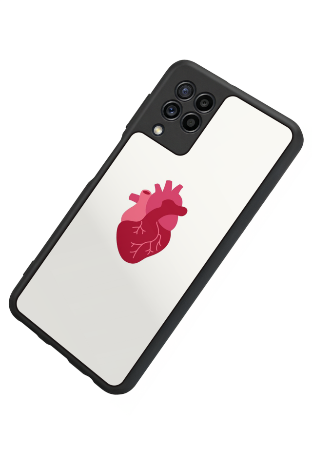 Samsung Galaxy M32 Uyumlu Kalp Love Tasarımlı Glossy Premium Kılıf