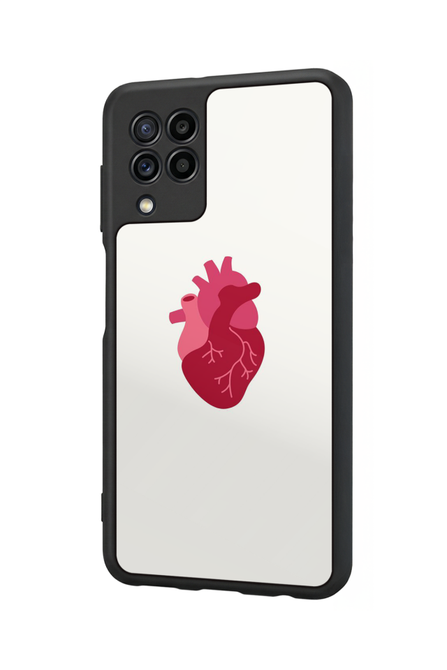 Samsung Galaxy M32 Uyumlu Kalp Love Tasarımlı Glossy Premium Kılıf