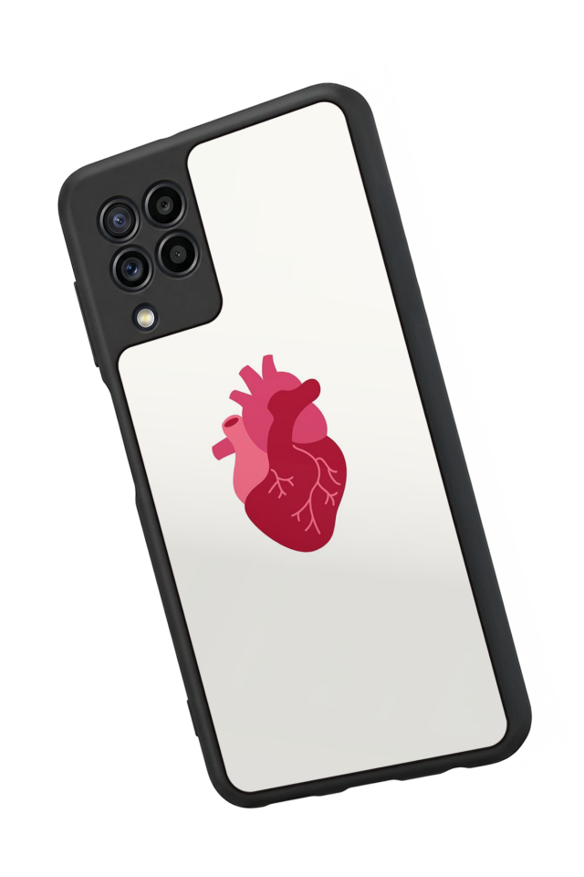 Samsung Galaxy M32 Uyumlu Kalp Love Tasarımlı Glossy Premium Kılıf