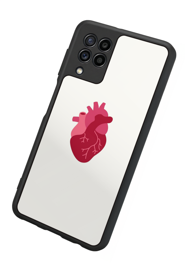 Samsung Galaxy M32 Uyumlu Kalp Love Tasarımlı Glossy Premium Kılıf