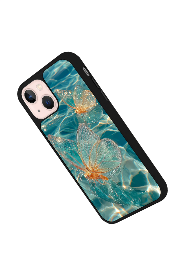 iPhone 15 Plus Uyumlu Kelebek Tasarımlı Glossy Premium Kılıf