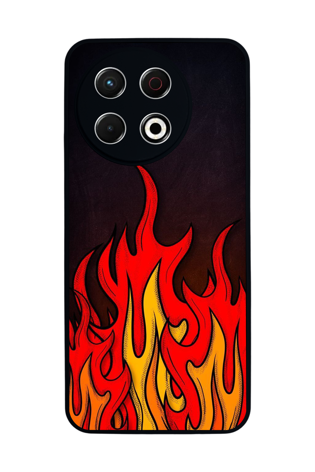 Tecno Spark 30 Pro Uyumlu Retro Flame Patterns Tasarımlı Glossy Premium Kılıf