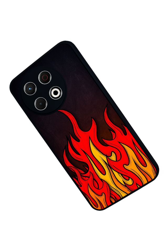 Tecno Spark 30 Pro Uyumlu Retro Flame Patterns Tasarımlı Glossy Premium Kılıf