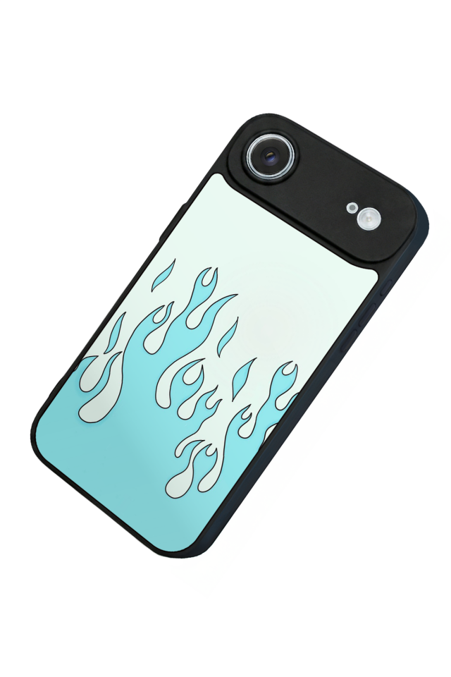 iPhone 17 Air Uyumlu Retro Flame Patterns Tasarımlı Glossy Premium Kılıf