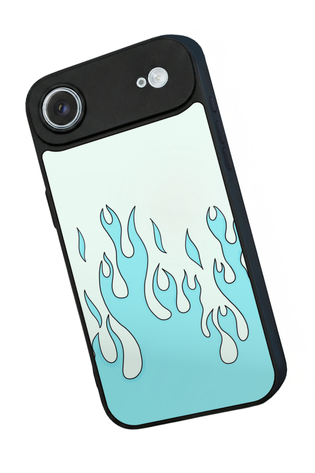 iPhone 17 Air Uyumlu Retro Flame Patterns Tasarımlı Glossy Premium Kılıf