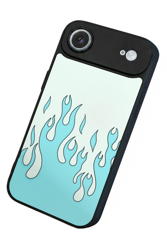 iPhone 17 Air Uyumlu Retro Flame Patterns Tasarımlı Glossy Premium Kılıf