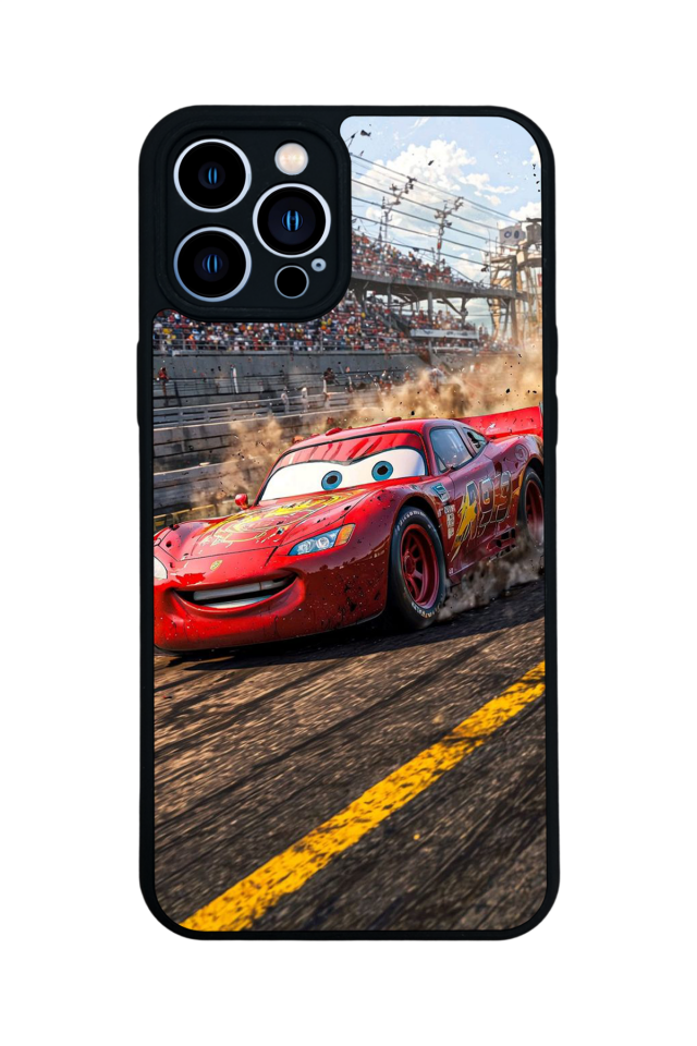 iPhone 13 Pro Max Uyumlu Şimsek McQueen Tasarımlı Glossy Premium Kılıf