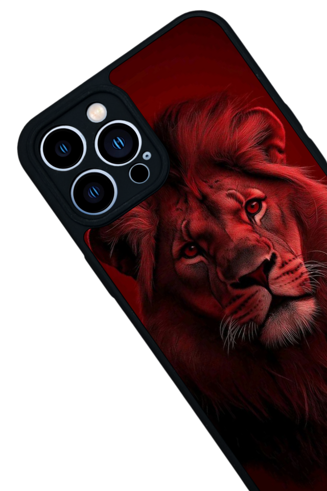 iPhone 12 Pro Max Uyumlu Aslan Tasarımlı Glossy Premium Kılıf