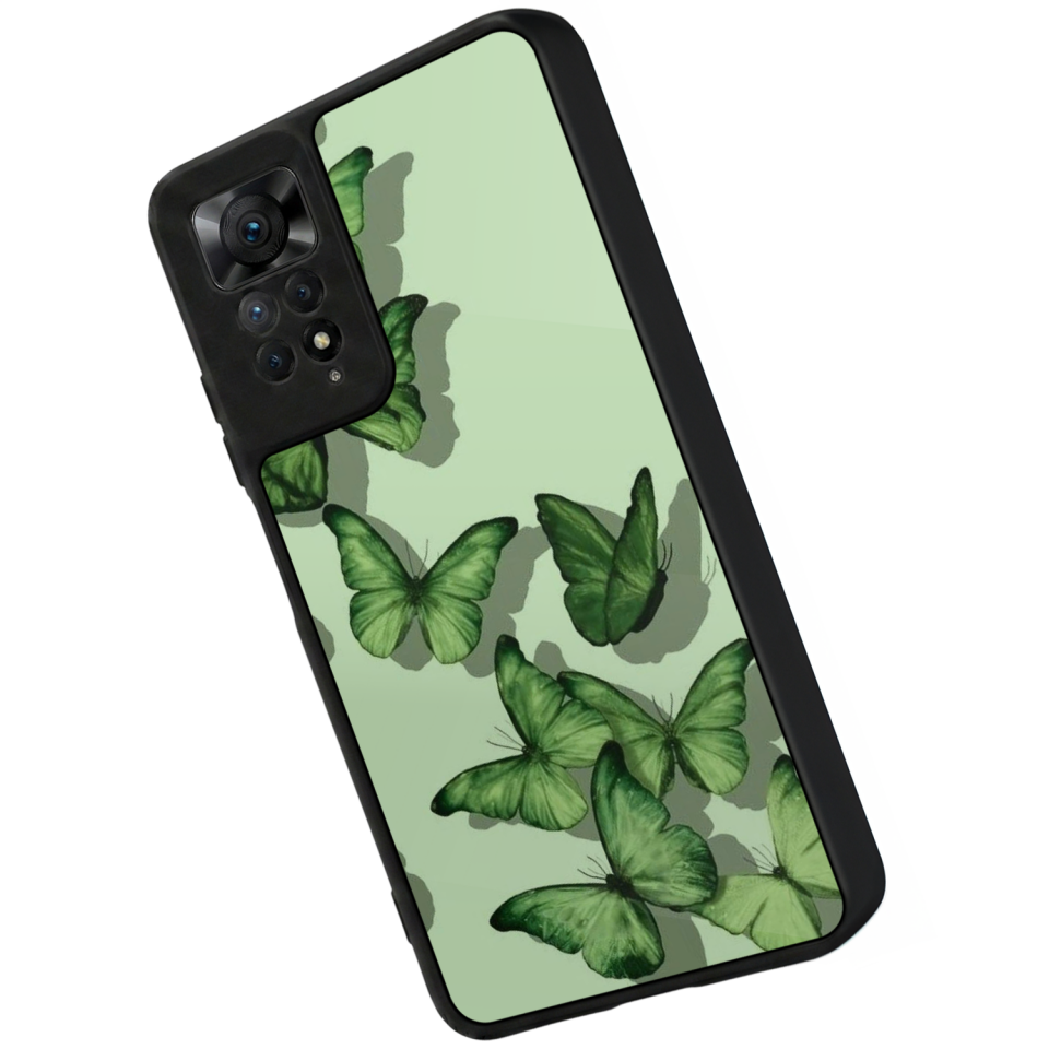 Xiaomi Redmi Note 11 Pro Uyumlu Kelebek Tasarımlı Glossy Premium Kılıf