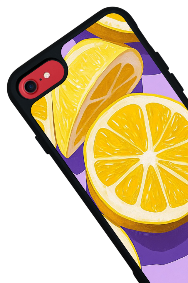 iPhone SE Uyumlu Limon Tasarımlı Glossy Premium Kılıf