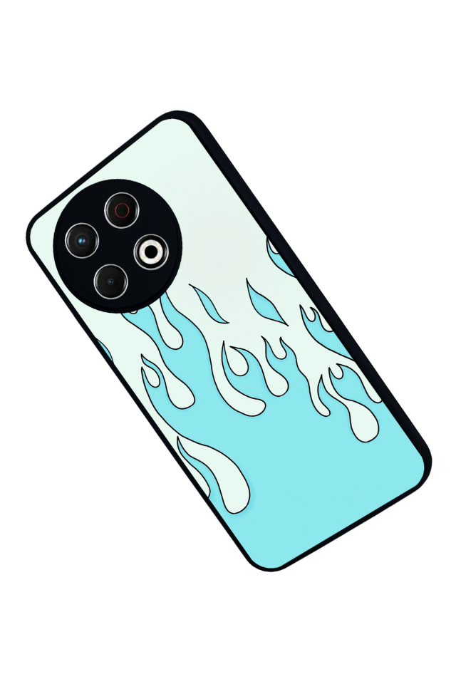 Tecno Spark 30 Pro Uyumlu Retro Flame Patterns Tasarımlı Glossy Premium Kılıf