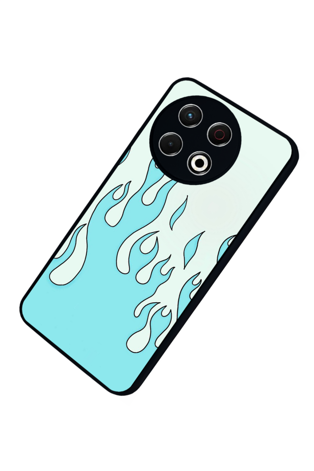 Tecno Spark 30 Pro Uyumlu Retro Flame Patterns Tasarımlı Glossy Premium Kılıf