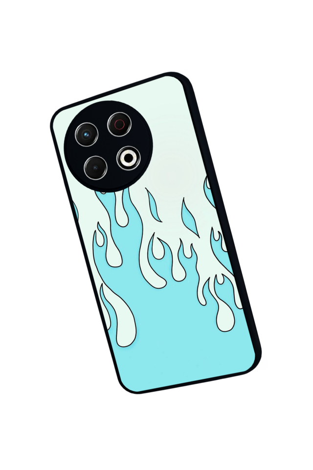 Tecno Spark 30 Pro Uyumlu Retro Flame Patterns Tasarımlı Glossy Premium Kılıf