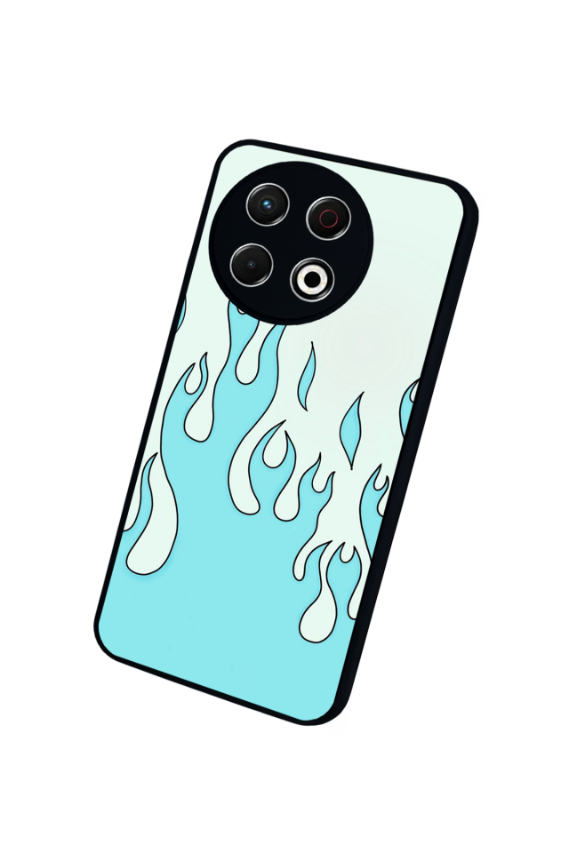 Tecno Spark 30 Pro Uyumlu Retro Flame Patterns Tasarımlı Glossy Premium Kılıf